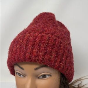 D&Y Rust Red Marled Knit Slouchy Beanie Cozy Winter Hat Wool Blend Cozy Ski Fall